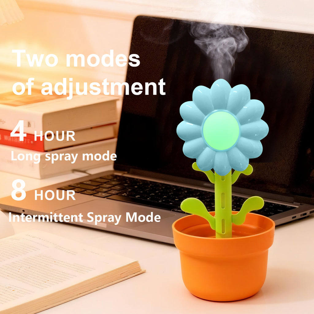 lowers Language Humidifier - Cute Sunflower Aromatherapy Diffuser with Colorful Gradient Lighting