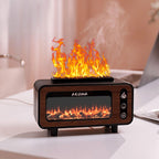 Flameless Fireplace Humidifier & Essential Oil Diffuser 3-in-1 Wooden Fireplace Aromatherapy Machine