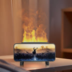 RGB Color Changing Flame Effect Humidifier & Essential Oil Diffuser with Picture-Style Fireplace Aromatherapy Machine