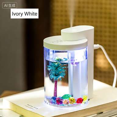 3-in-1 Ultrasonic Humidifier with Colorful LED Night Light with Water-Love Micro-Landscape Humidifier