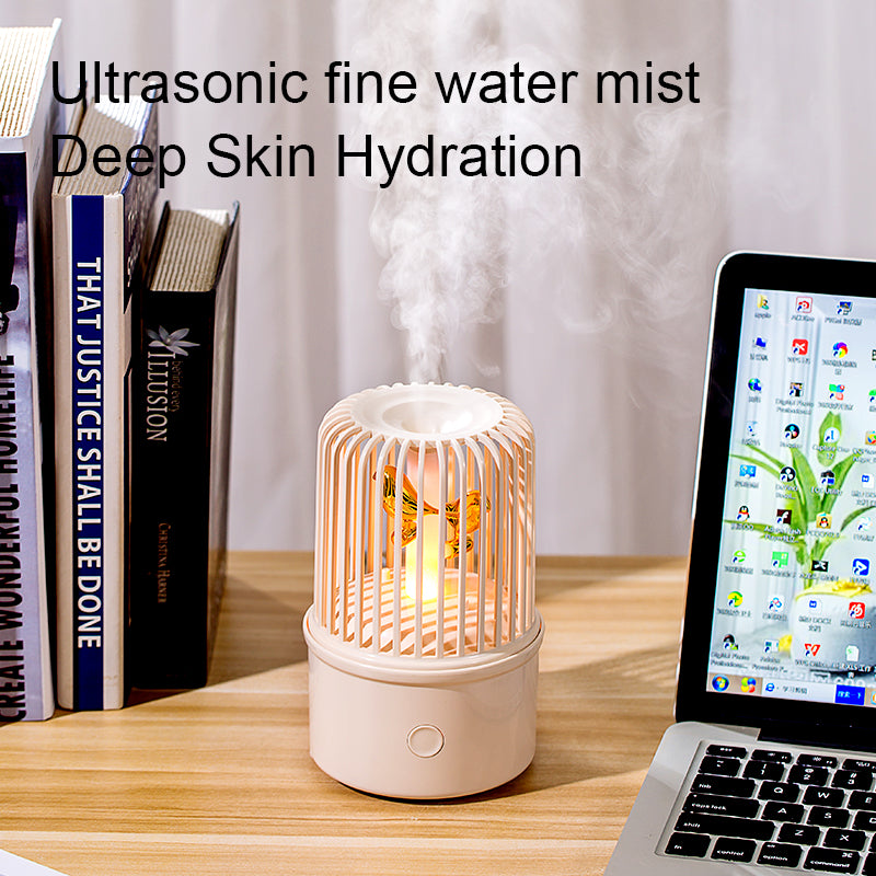 Creative Birdcage Design Ultrasonic Essential Oil Diffuser with Ambient Light Annunciation Bird Aromatherapy Machine
