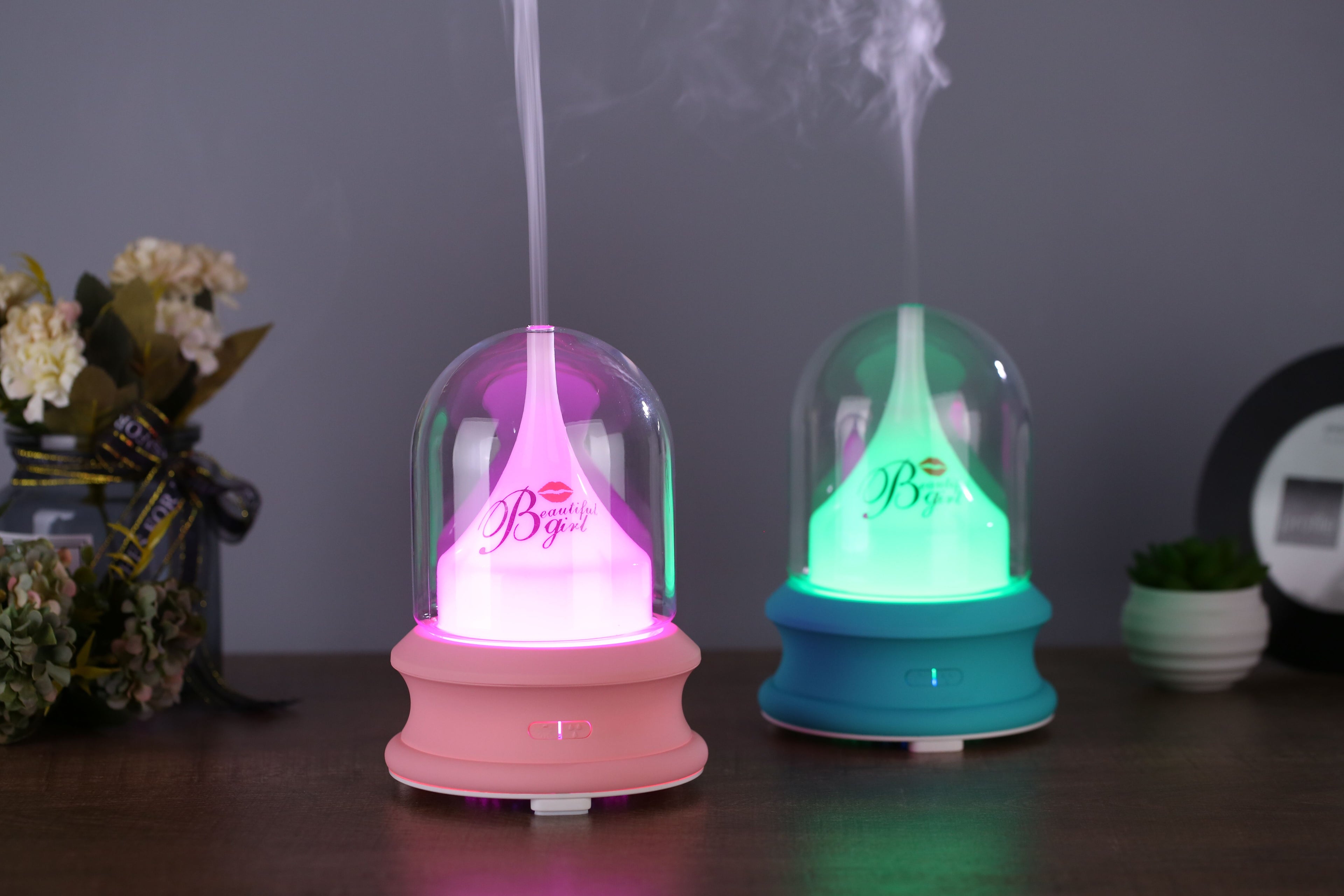 Flowing Light Bottle Aromatherapy Humidifier (Common Design) - Ultrasonic Diffuser with Warm Ambient Light & Auto Shut-Off Safety