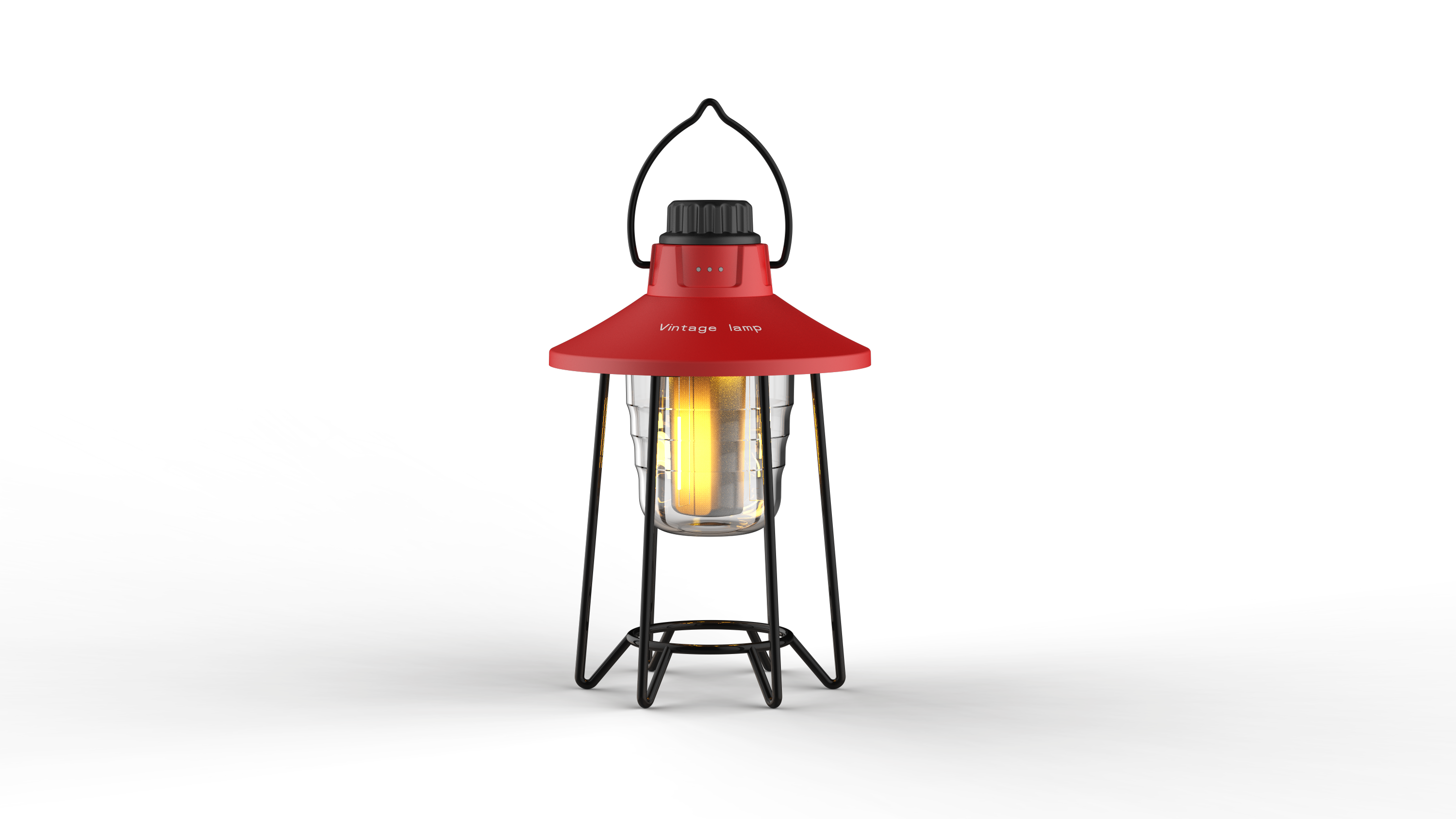3-Color Dimmable Vintage Camping Lantern Portable Outdoor Lantern with Warm Flame & White Light Modes