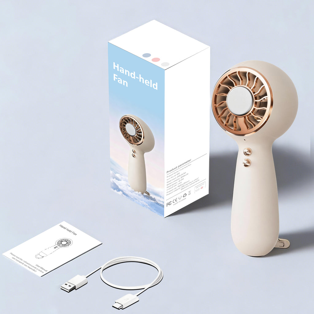 3-Speed Adjustable Portable Cooling Fan with Superconducting Ice Pack with Handheld Ice Pack High-Speed Fan