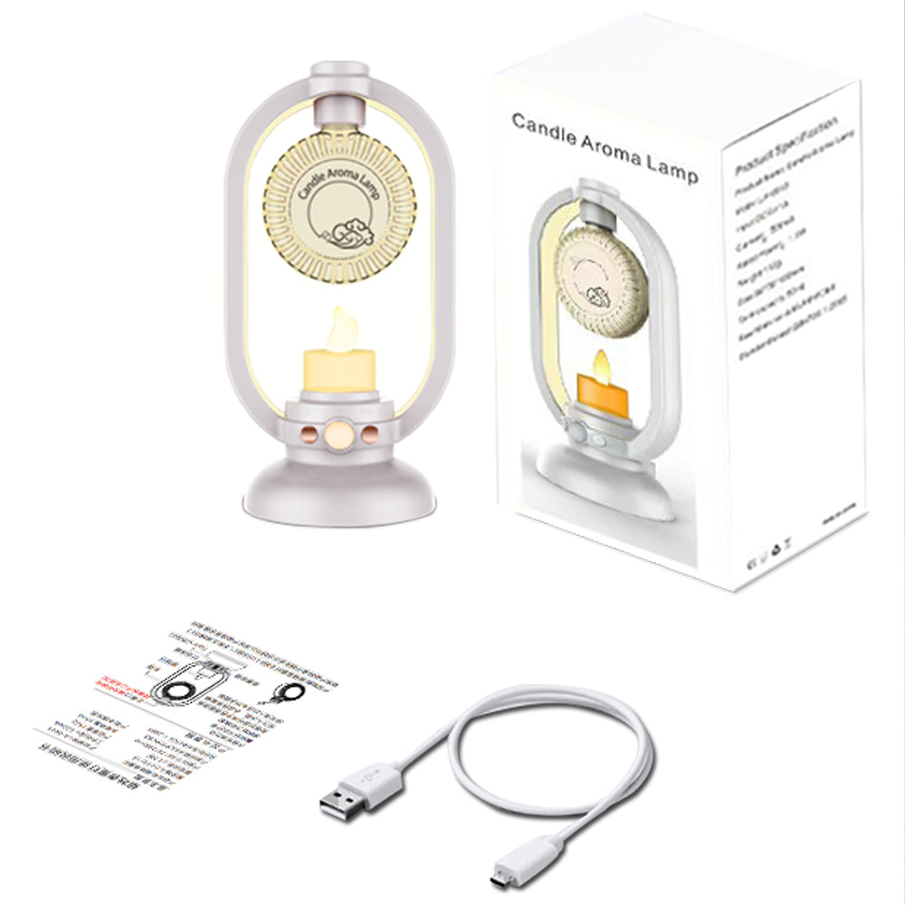 Inductive Candle Aromatherapy Lamp - 2-in-1 Ultrasonic Humidifier & Romantic Candle Light for Bedroom & Desk Decor