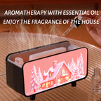 RGB Color Changing Flame Effect Humidifier & Essential Oil Diffuser with Picture-Style Fireplace Aromatherapy Machine