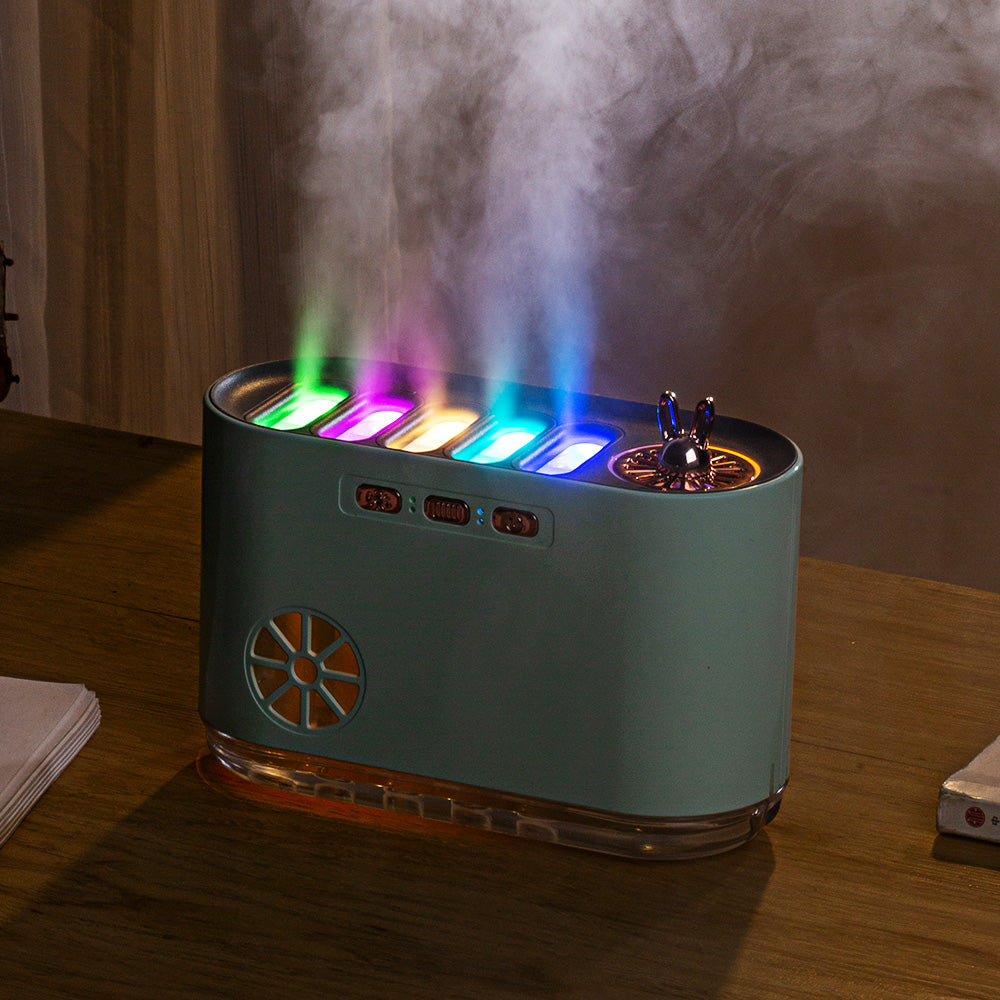 Colorful Light & Dynamic Mist Humidifier for Home & Office Sound-Activated Fountain Aromatherapy Humidifier
