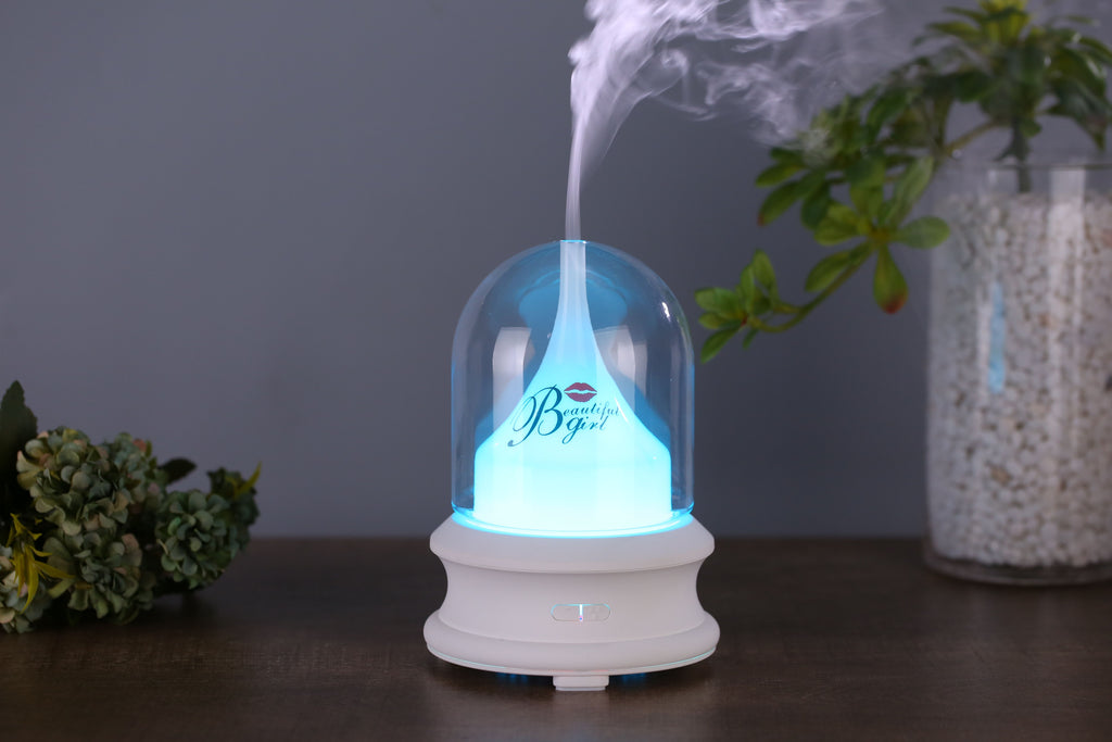 Ultrasonic Diffuser with Warm Ambient Light & Auto Shut-Off Safety Flowing Light Bottle Aromatherapy Humidifier (Common Design)