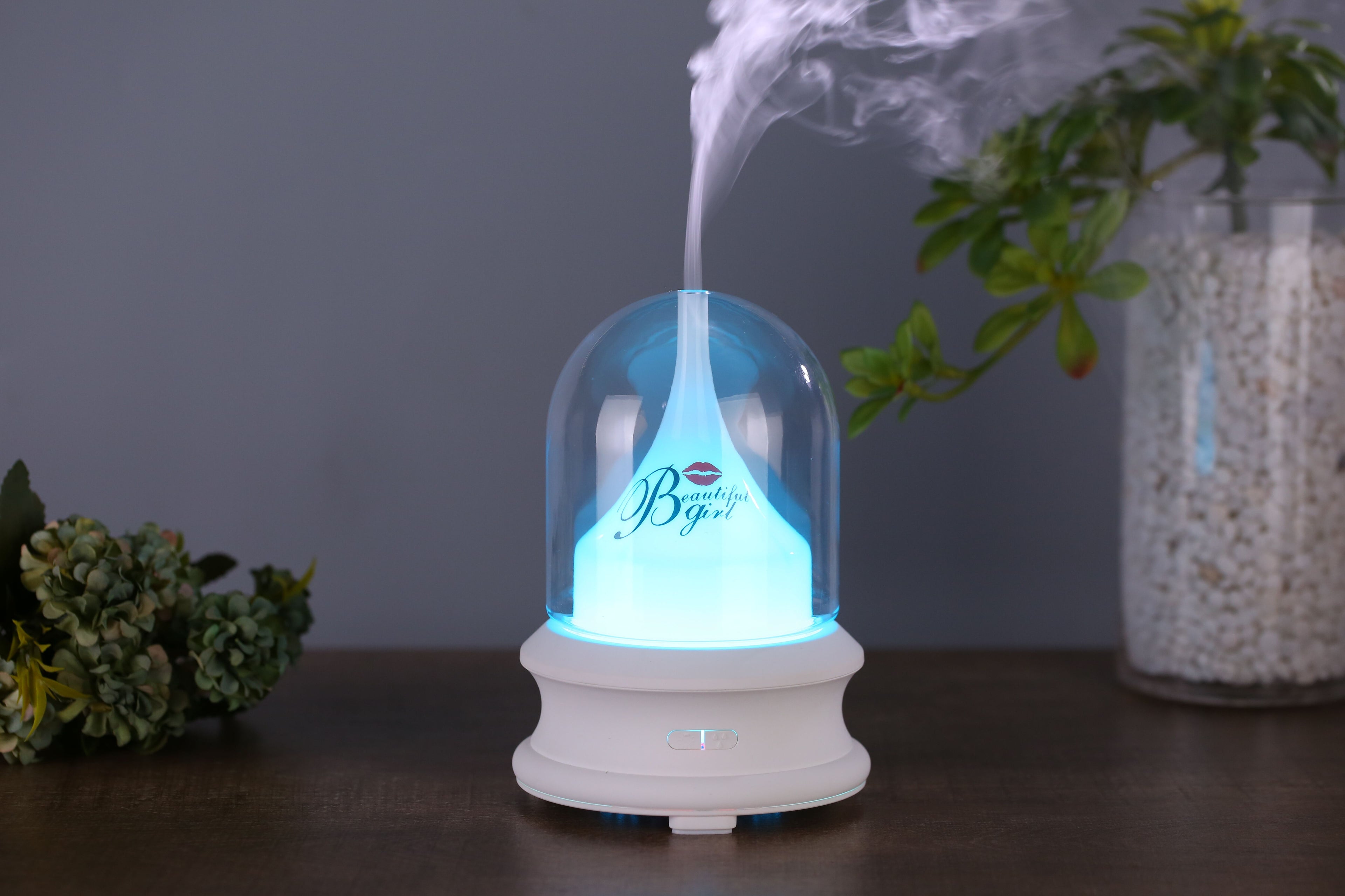Ultrasonic Diffuser with Warm Ambient Light & Auto Shut-Off Safety Flowing Light Bottle Aromatherapy Humidifier (Common Design)