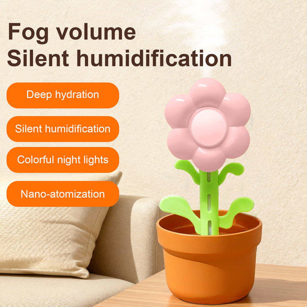 lowers Language Humidifier - Cute Sunflower Aromatherapy Diffuser with Colorful Gradient Lighting