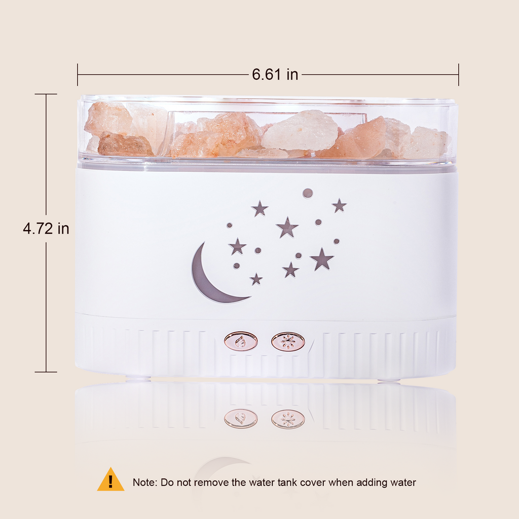 Star Moon Crystal Rock Aromatherapy Humidifier - Colorful Flame Effect Essential Oil Diffuser with Ambient Lighting for Home & Bedroom