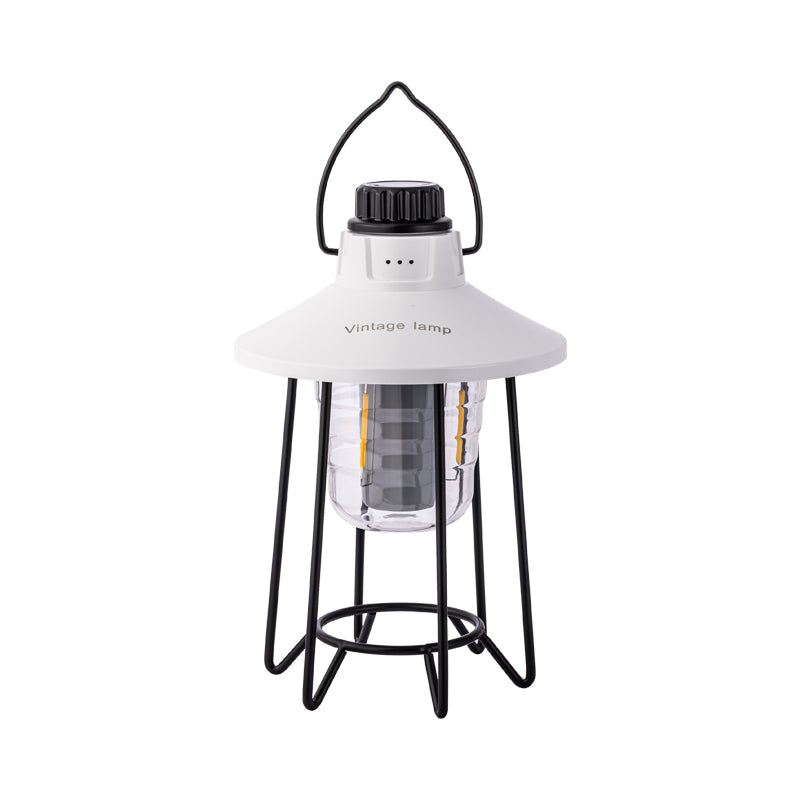 3-Color Dimmable Vintage Camping Lantern Portable Outdoor Lantern with Warm Flame & White Light Modes