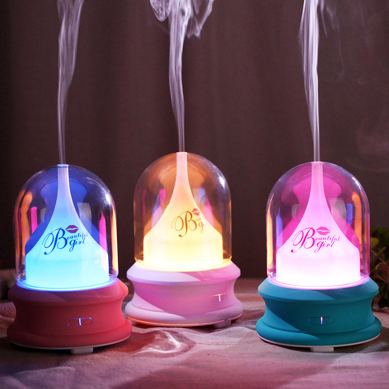 Flowing Light Bottle Aromatherapy Humidifier (Common Design) - Ultrasonic Diffuser with Warm Ambient Light & Auto Shut-Off Safety