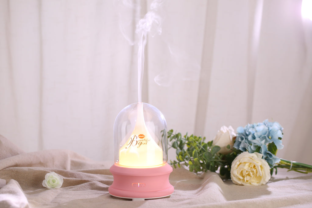 Ultrasonic Diffuser with Warm Ambient Light & Auto Shut-Off Safety Flowing Light Bottle Aromatherapy Humidifier (Common Design)