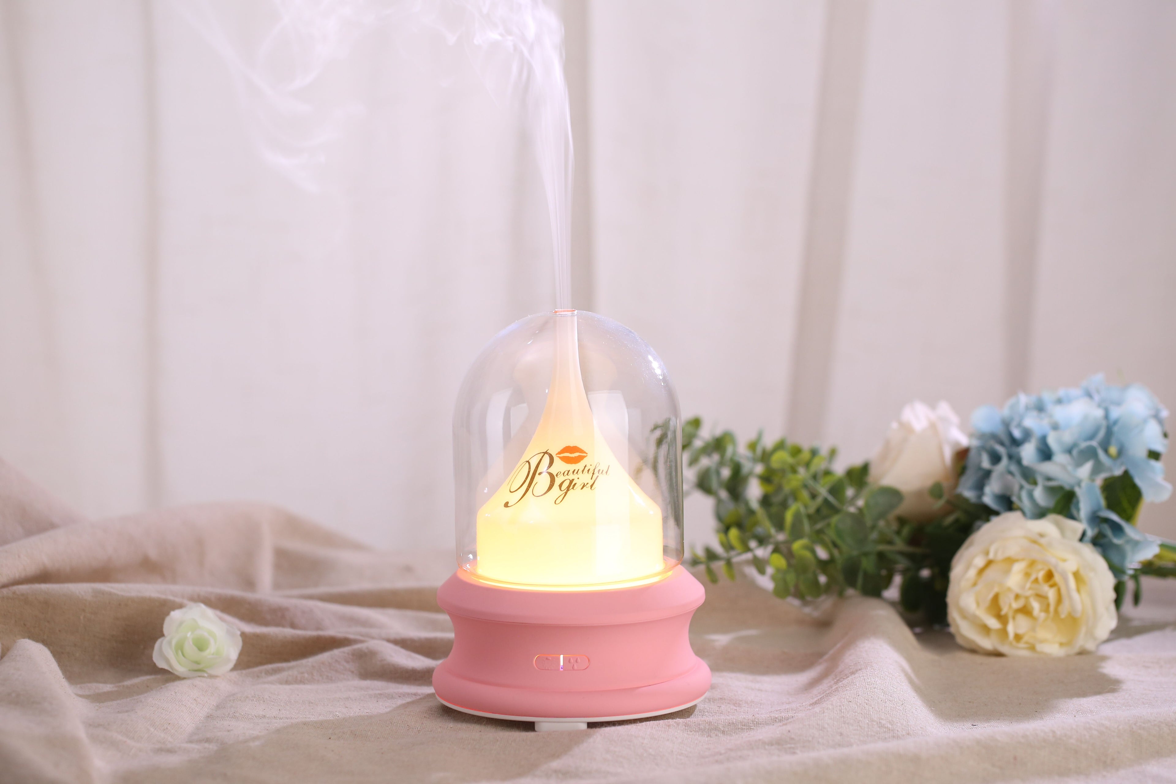 Flowing Light Bottle Aromatherapy Humidifier (Common Design) - Ultrasonic Diffuser with Warm Ambient Light & Auto Shut-Off Safety