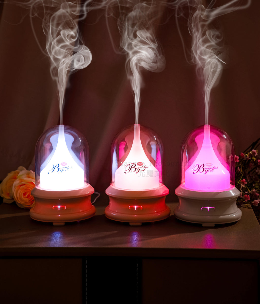 Ultrasonic Diffuser with Warm Ambient Light & Auto Shut-Off Safety Flowing Light Bottle Aromatherapy Humidifier (Common Design)