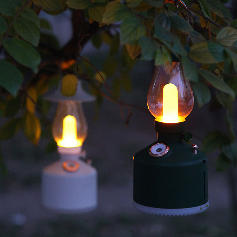 Vintage Retro Lantern Humidifier with Warm LED Light - Portable Rechargeable Battery Operated Humidifier for Bedroom & Camping