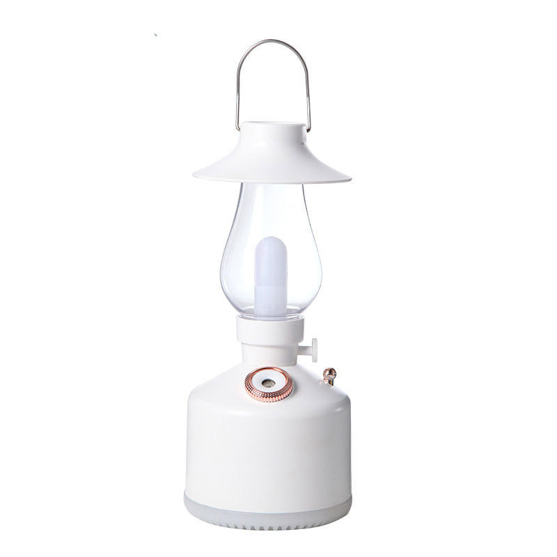 Vintage Retro Lantern Humidifier with Warm LED Light - Portable Rechargeable Battery Operated Humidifier for Bedroom & Camping