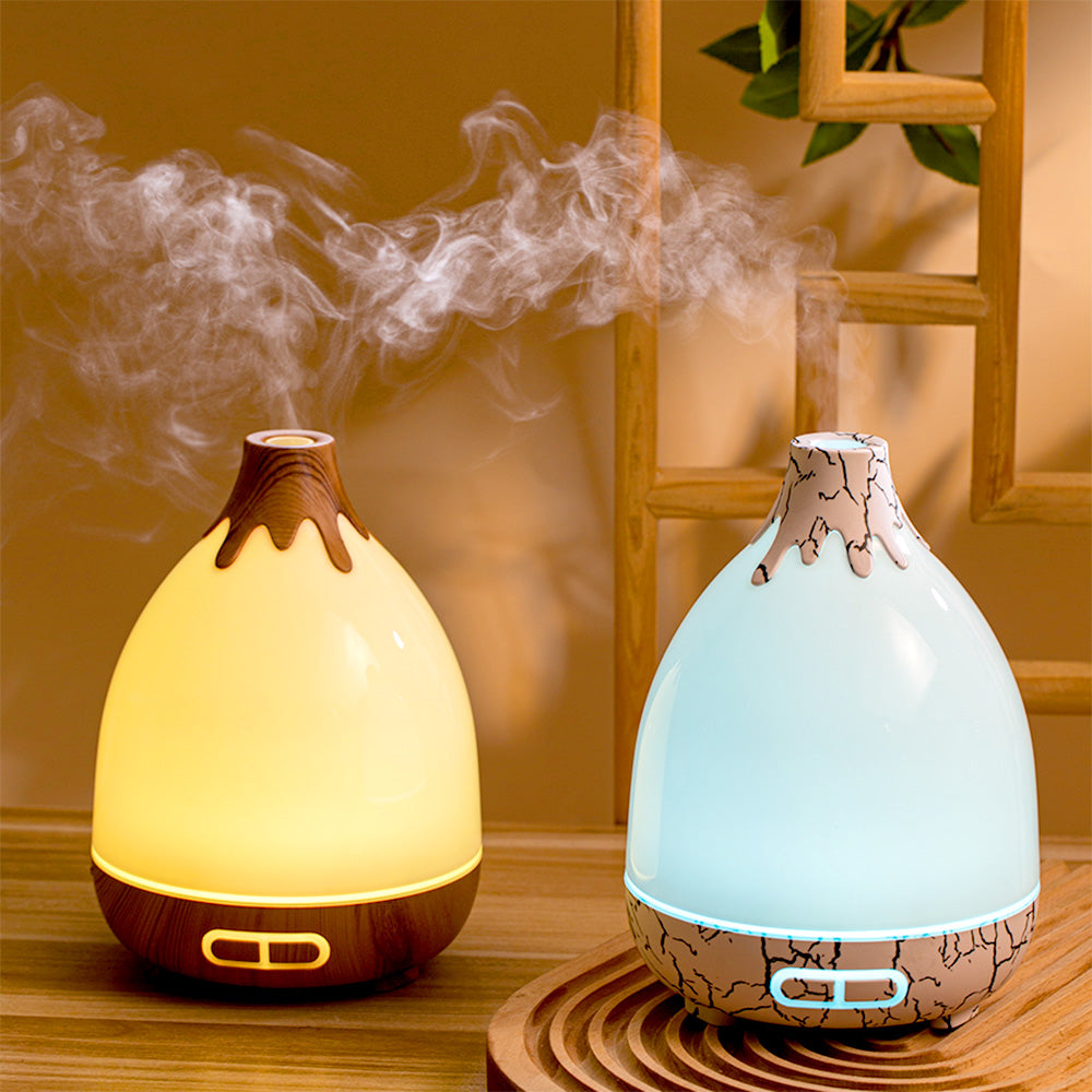 7-Color LED Ultrasonic Humidifier & Essential Oil Diffuser Colorful Exquisite Volcano-Style Aromatherapy Machine