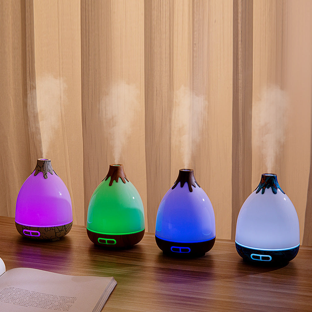 7-Color LED Ultrasonic Humidifier & Essential Oil Diffuser Colorful Exquisite Volcano-Style Aromatherapy Machine