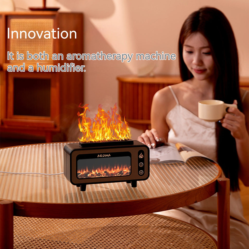 Vintage Fireplace Aromatherapy Machine - Regular Version | Flameless Fireplace Humidifier & Essential Oil Diffuser