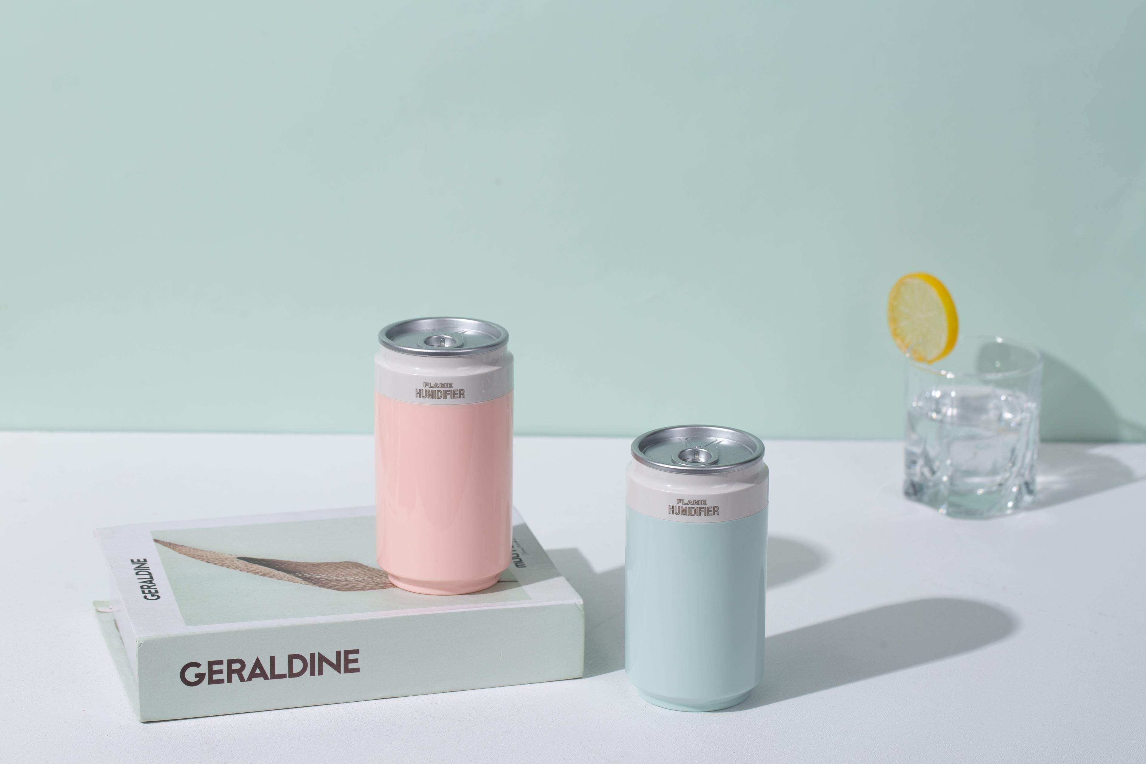 Portable Wireless Ultrasonic Humidifier PP Flame Can-Style Humidifier (Battery-Powered Version)