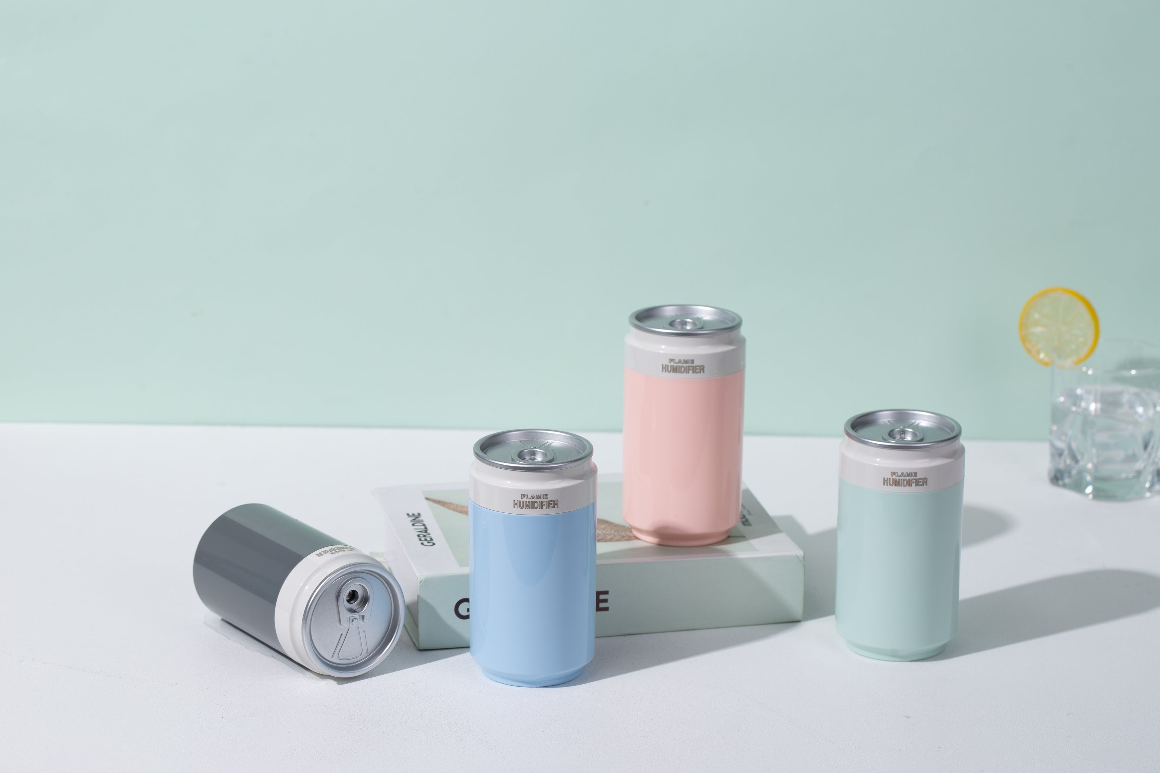 Portable Wireless Ultrasonic Humidifier PP Flame Can-Style Humidifier (Battery-Powered Version)