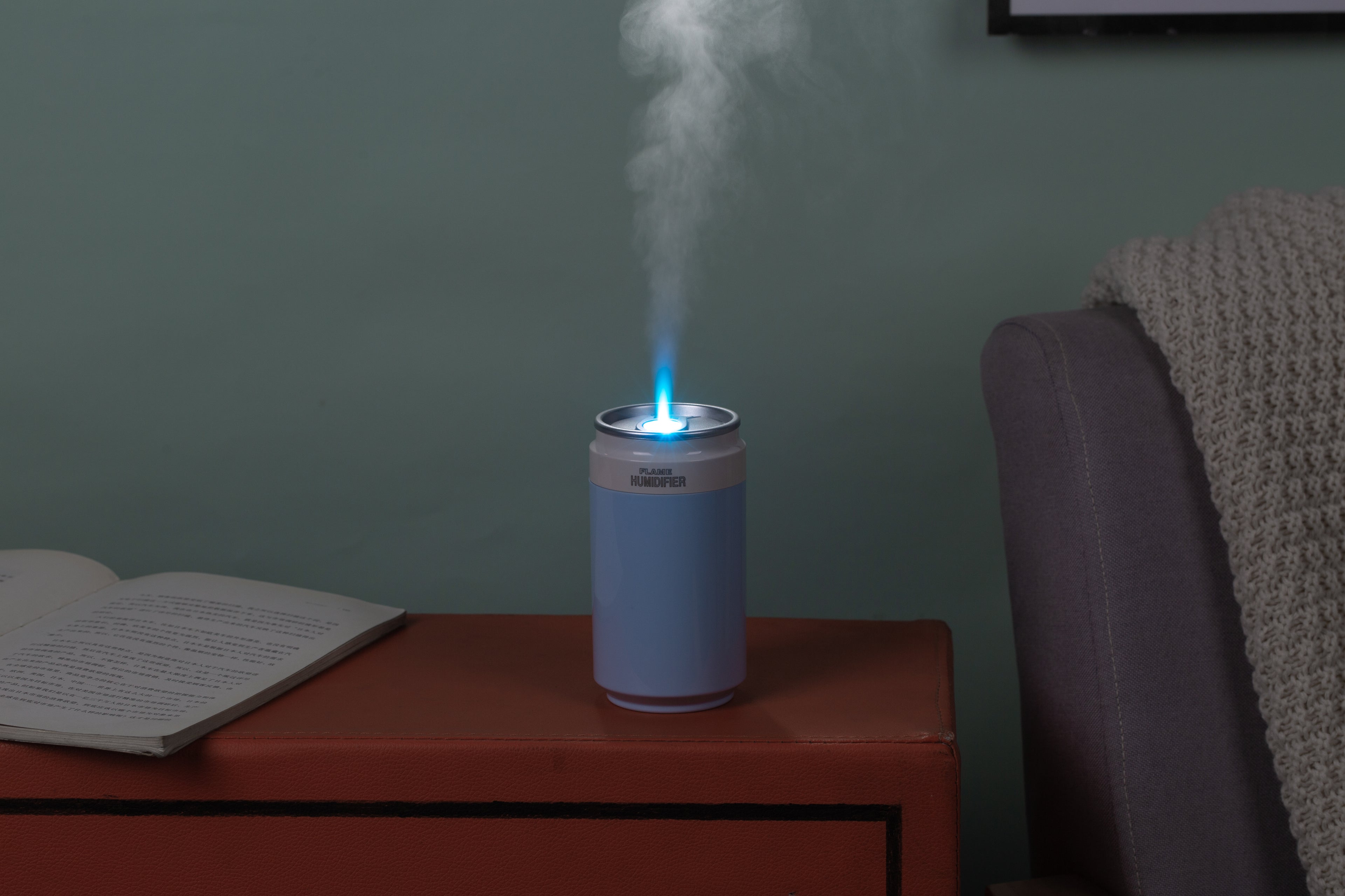 PP Flame Can-Style Humidifier (Battery-Powered Version) - Portable Wireless Ultrasonic Humidifier
