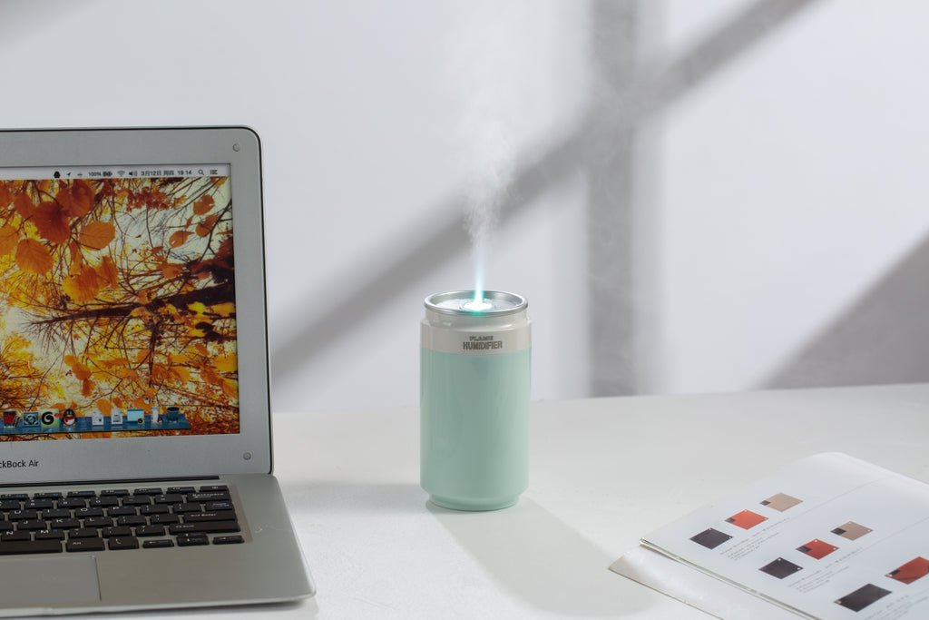 Portable Wireless Ultrasonic Humidifier PP Flame Can-Style Humidifier (Battery-Powered Version)