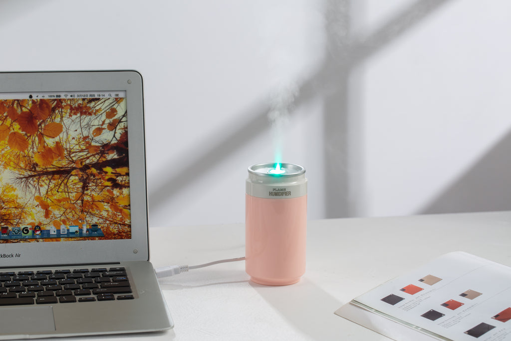 Portable Wireless Ultrasonic Humidifier PP Flame Can-Style Humidifier (Battery-Powered Version)
