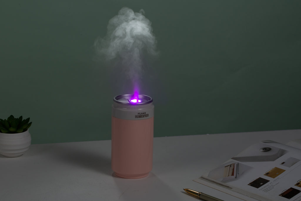 PP Flame Can-Style Humidifier (Battery-Powered Version) - Portable Wireless Ultrasonic Humidifier