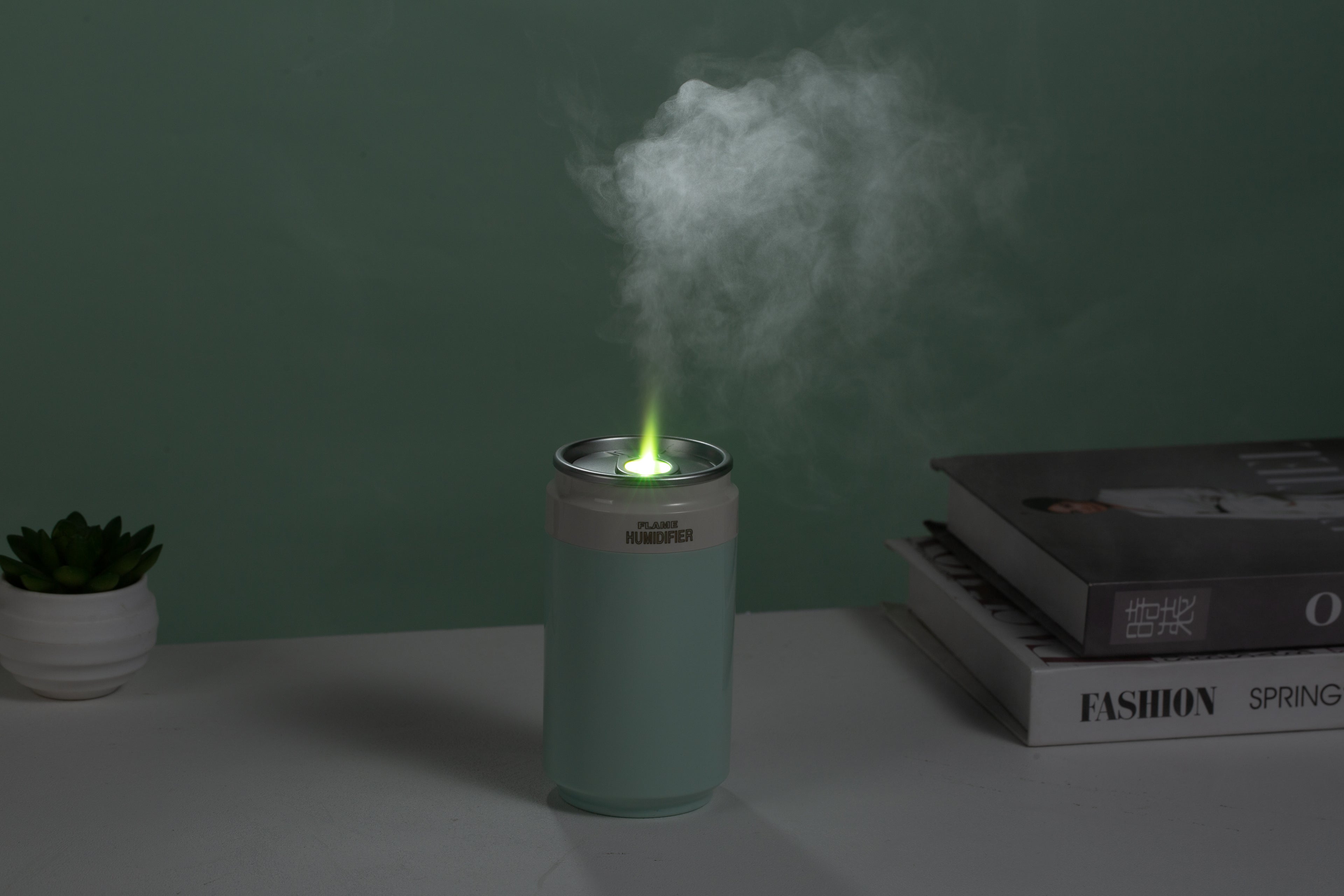 PP Flame Can-Style Humidifier (Battery-Powered Version) - Portable Wireless Ultrasonic Humidifier