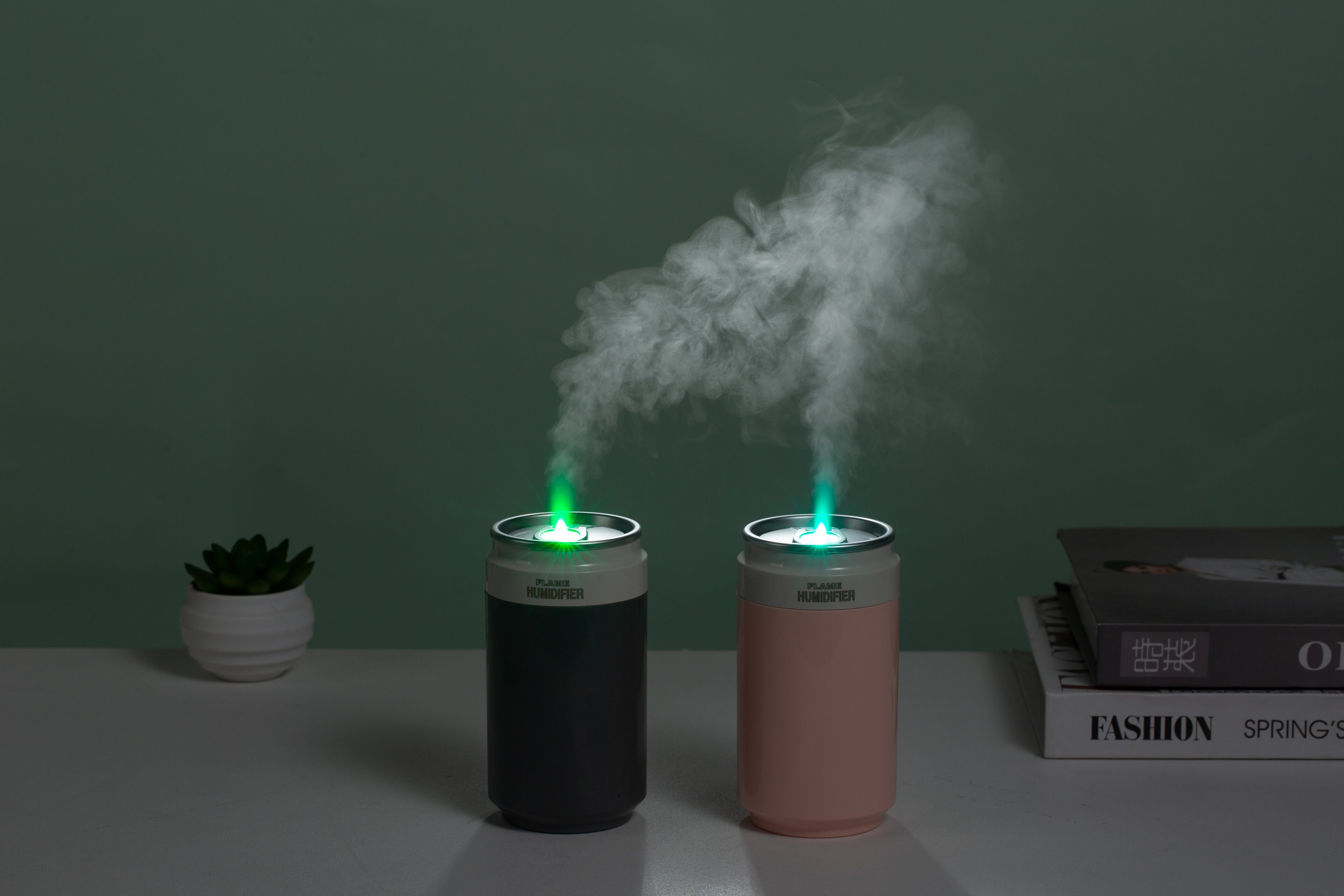 PP Flame Can-Style Humidifier (Battery-Powered Version) - Portable Wireless Ultrasonic Humidifier