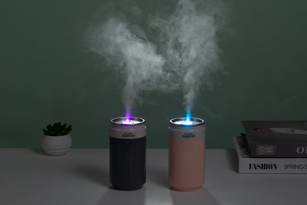 Portable Wireless Ultrasonic Humidifier PP Flame Can-Style Humidifier (Battery-Powered Version)