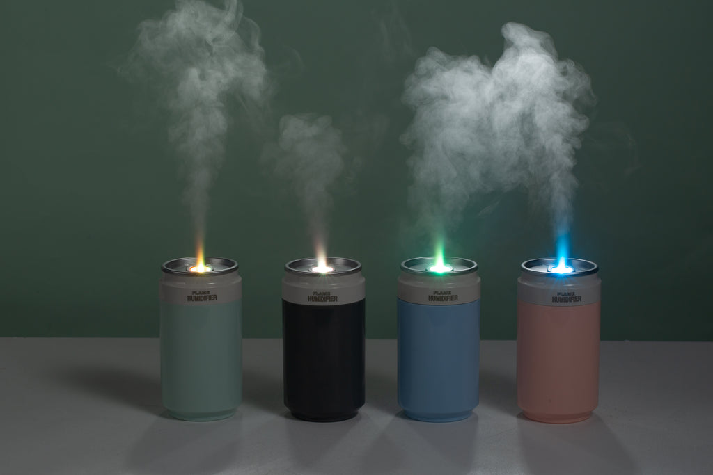 Portable Wireless Ultrasonic Humidifier PP Flame Can-Style Humidifier (Battery-Powered Version)