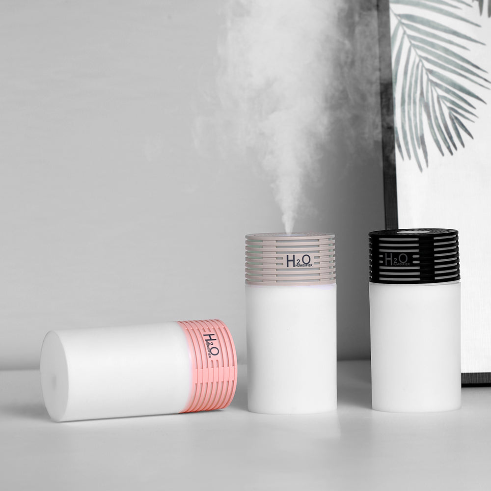 Light and Shadow Cup Humidifier Portable USB Cool Mist Humidifier with LED Ambient Light 2 in 1 Light