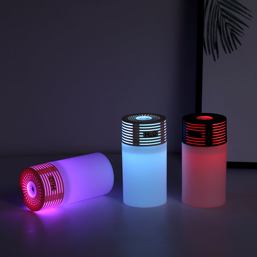 Light and Shadow Cup Humidifier Portable USB Cool Mist Humidifier with LED Ambient Light 2 in 1 Light
