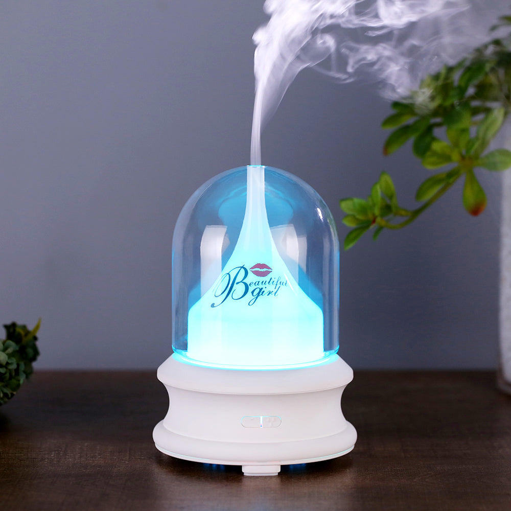 Ultrasonic Diffuser with Warm Ambient Light & Auto Shut-Off Safety Flowing Light Bottle Aromatherapy Humidifier (Common Design)