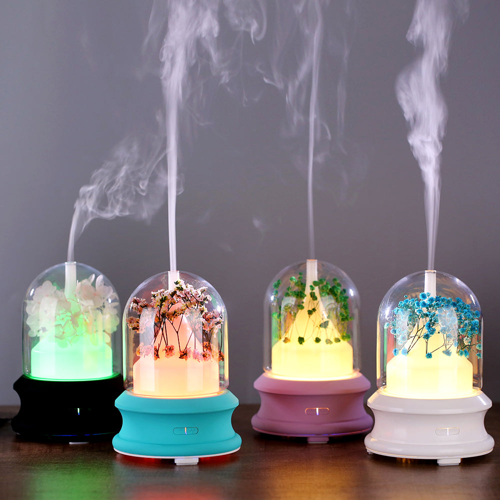 Ultrasonic Diffuser with Warm Ambient Light & Auto Shut-Off Safety Flowing Light Bottle Aromatherapy Humidifier (Common Design)
