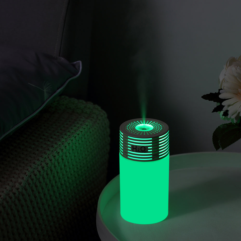 Light and Shadow Cup Humidifier Portable USB Cool Mist Humidifier with LED Ambient Light 2 in 1 Light