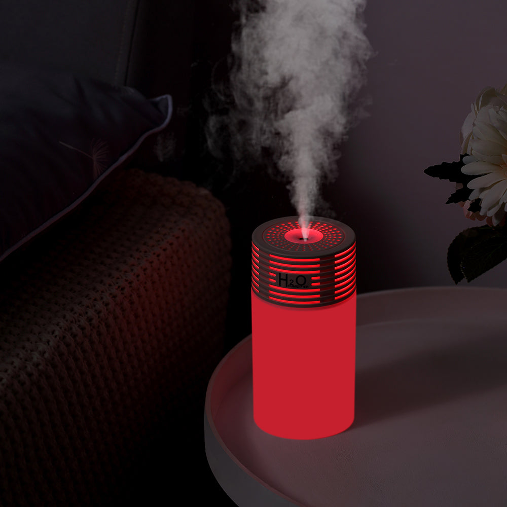 Light and Shadow Cup Humidifier Portable USB Cool Mist Humidifier with LED Ambient Light 2 in 1 Light