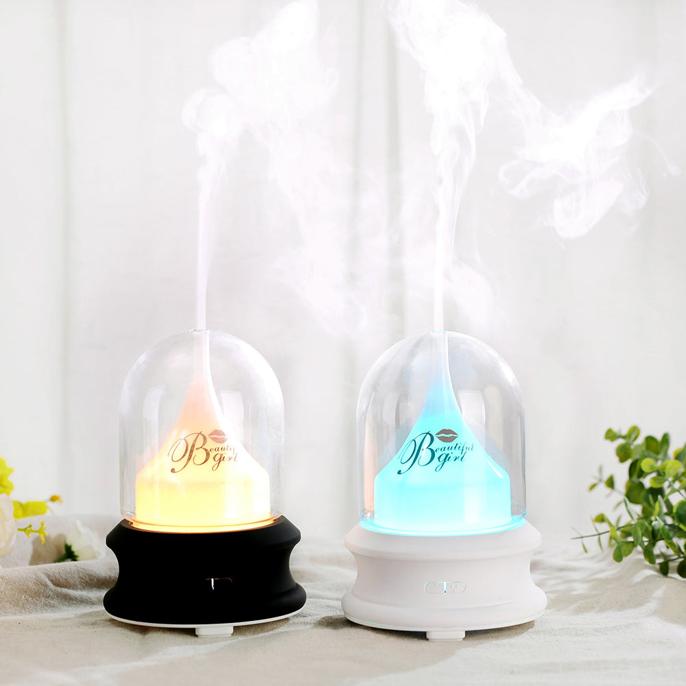 Flowing Light Bottle Aromatherapy Humidifier (Common Design) - Ultrasonic Diffuser with Warm Ambient Light & Auto Shut-Off Safety
