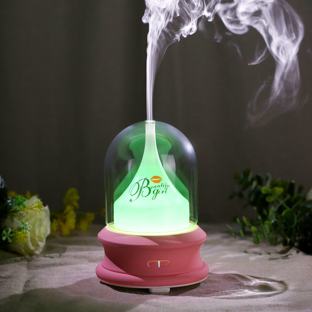 Ultrasonic Diffuser with Warm Ambient Light & Auto Shut-Off Safety Flowing Light Bottle Aromatherapy Humidifier (Common Design)