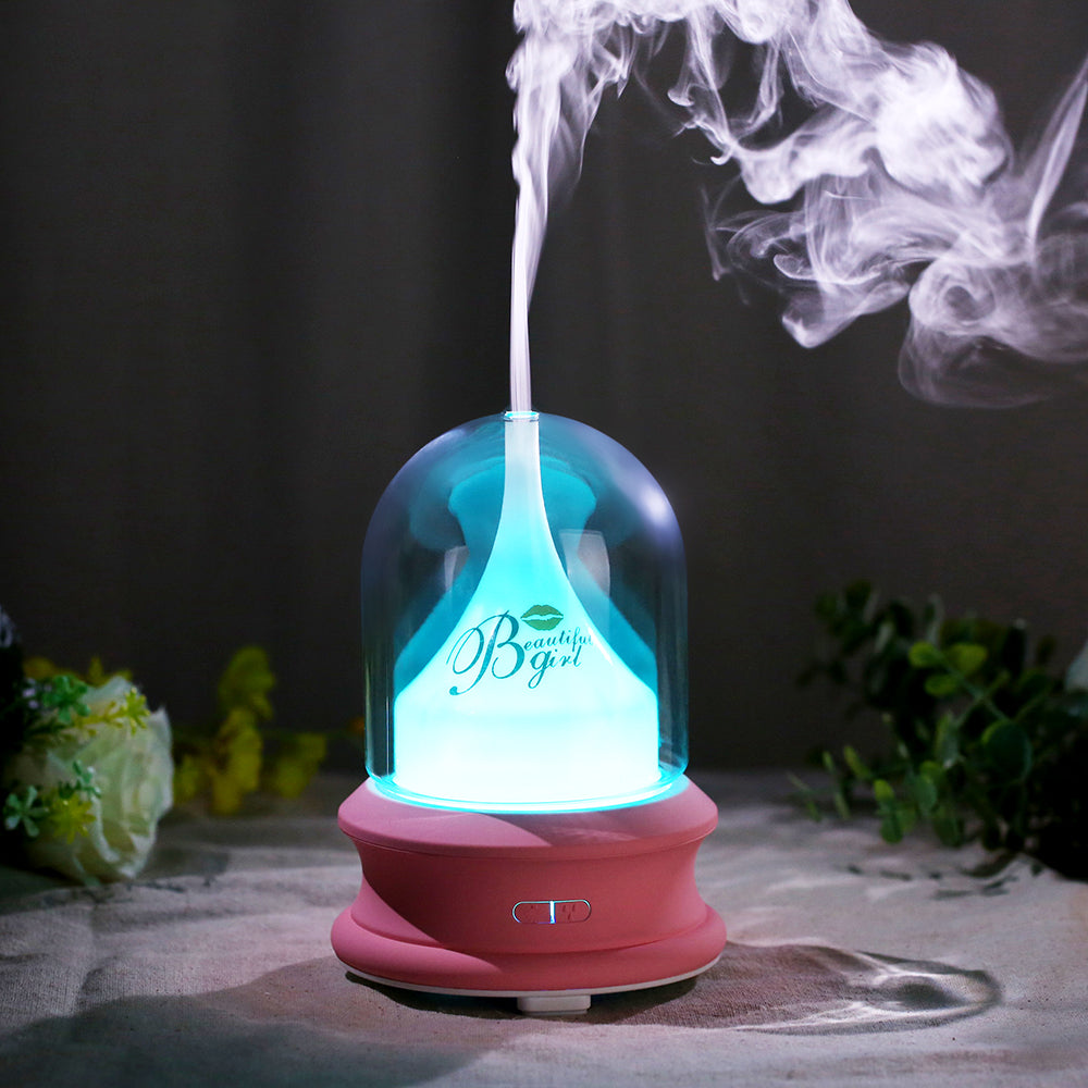 Flowing Light Bottle Aromatherapy Humidifier (Common Design) - Ultrasonic Diffuser with Warm Ambient Light & Auto Shut-Off Safety