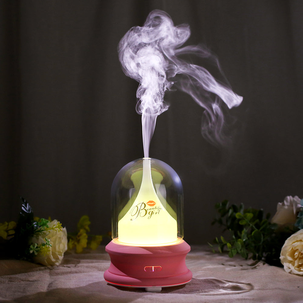 Flowing Light Bottle Aromatherapy Humidifier (Common Design) - Ultrasonic Diffuser with Warm Ambient Light & Auto Shut-Off Safety