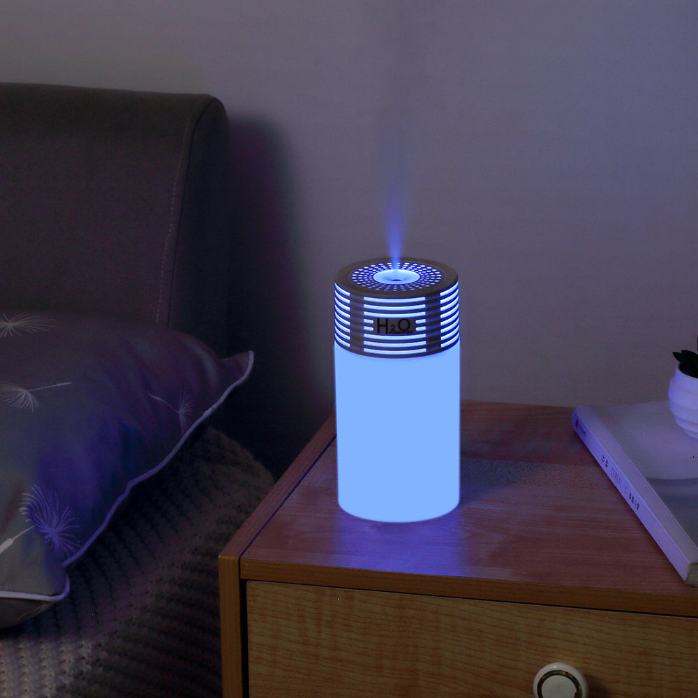 Light and Shadow Cup Humidifier Portable USB Cool Mist Humidifier with LED Ambient Light 2 in 1 Light