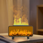 Picture-Style Fireplace Aromatherapy Machine - RGB Color Changing Flame Effect Humidifier & Essential Oil Diffuser