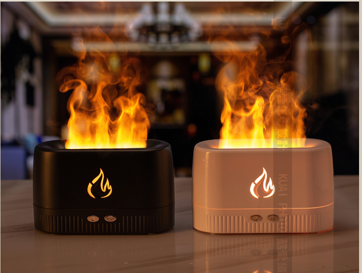 Flame Aroma Diffuser – Ultrasonic Cool Mist Humidifier with Realistic Flame Light for Home & Office