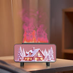 RGB Color Changing Flame Effect Humidifier & Essential Oil Diffuser with Picture-Style Fireplace Aromatherapy Machine