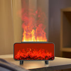 Picture-Style Fireplace Aromatherapy Machine - RGB Color Changing Flame Effect Humidifier & Essential Oil Diffuser